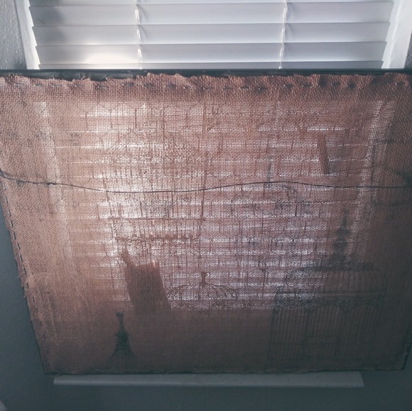 Shabby Frame made of Burlap of Bird cages. Holds P - Picture 2 of 2
